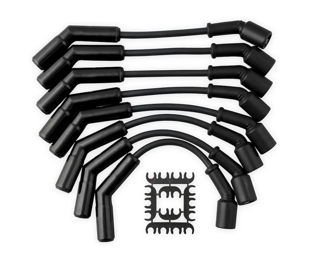 9070CK – ACCEL Spark Plug Wire Set, Pre Assembled Black 8 Millimeter Diameter Silicone Ferro-Spiral ™ Core 135 Degree...